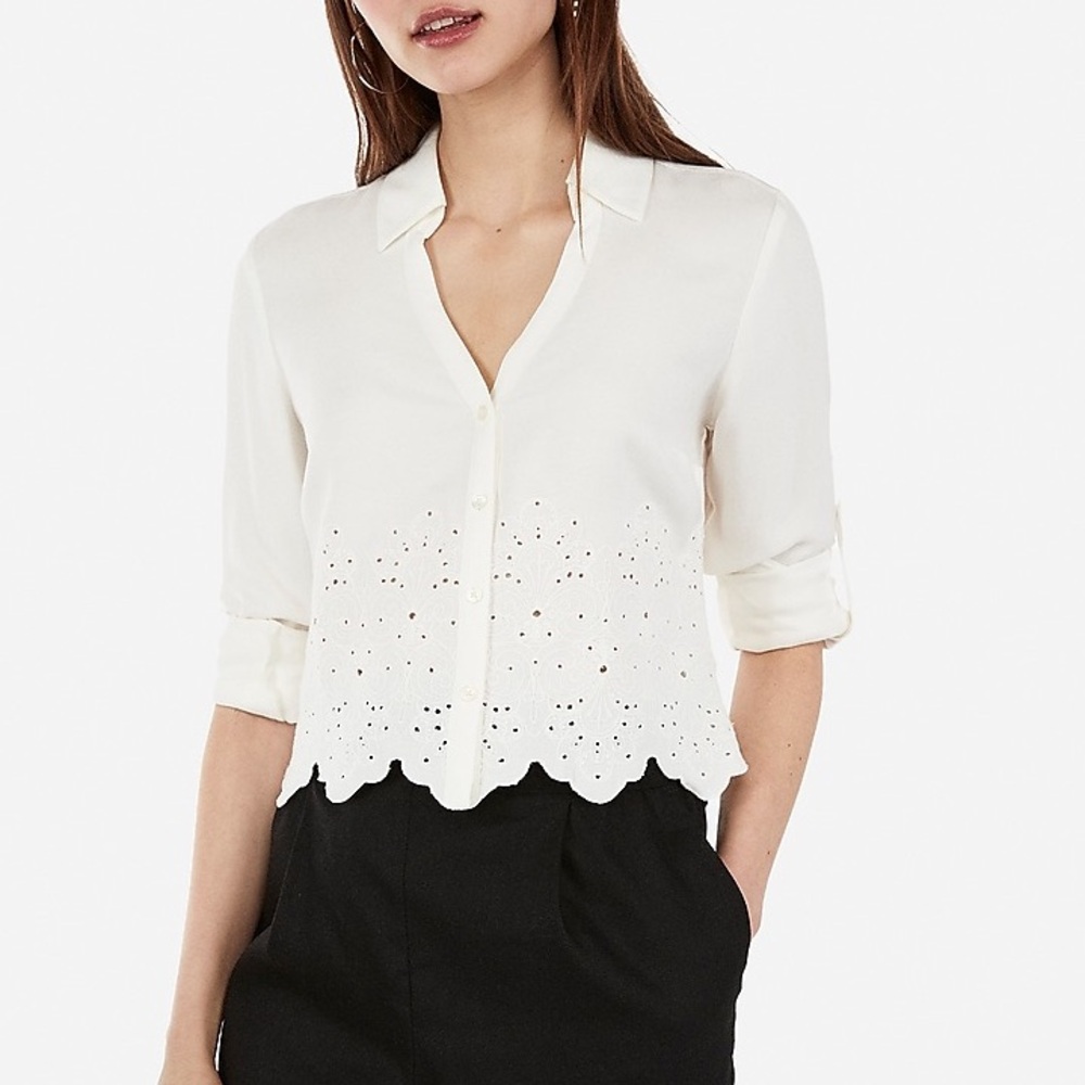 New w/ tags Express cropped portofino cropped shirt / Sz: Small